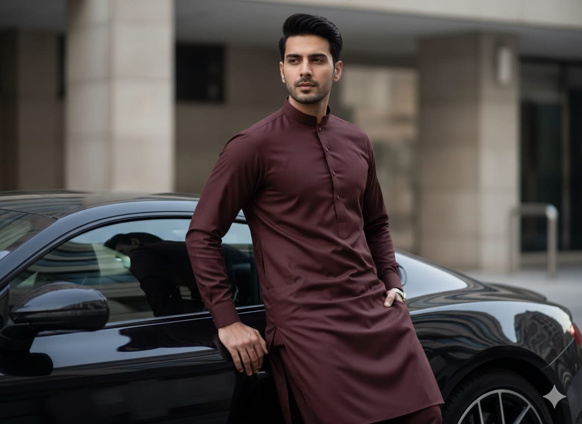 Men’s Wash & Wear Suit –Dark Brown - Image 4