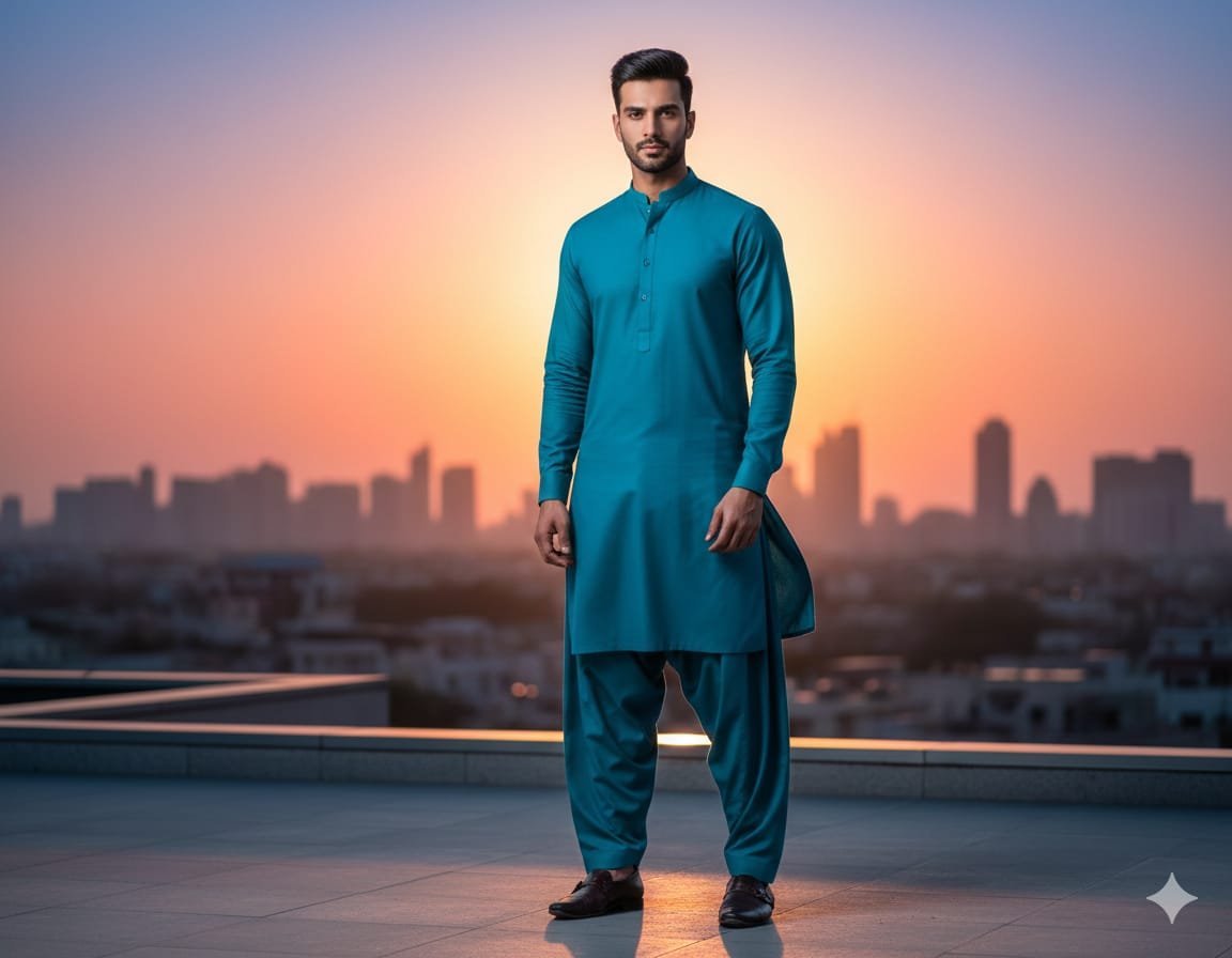 Men’s Wash & Wear Suit –Azure - Image 3