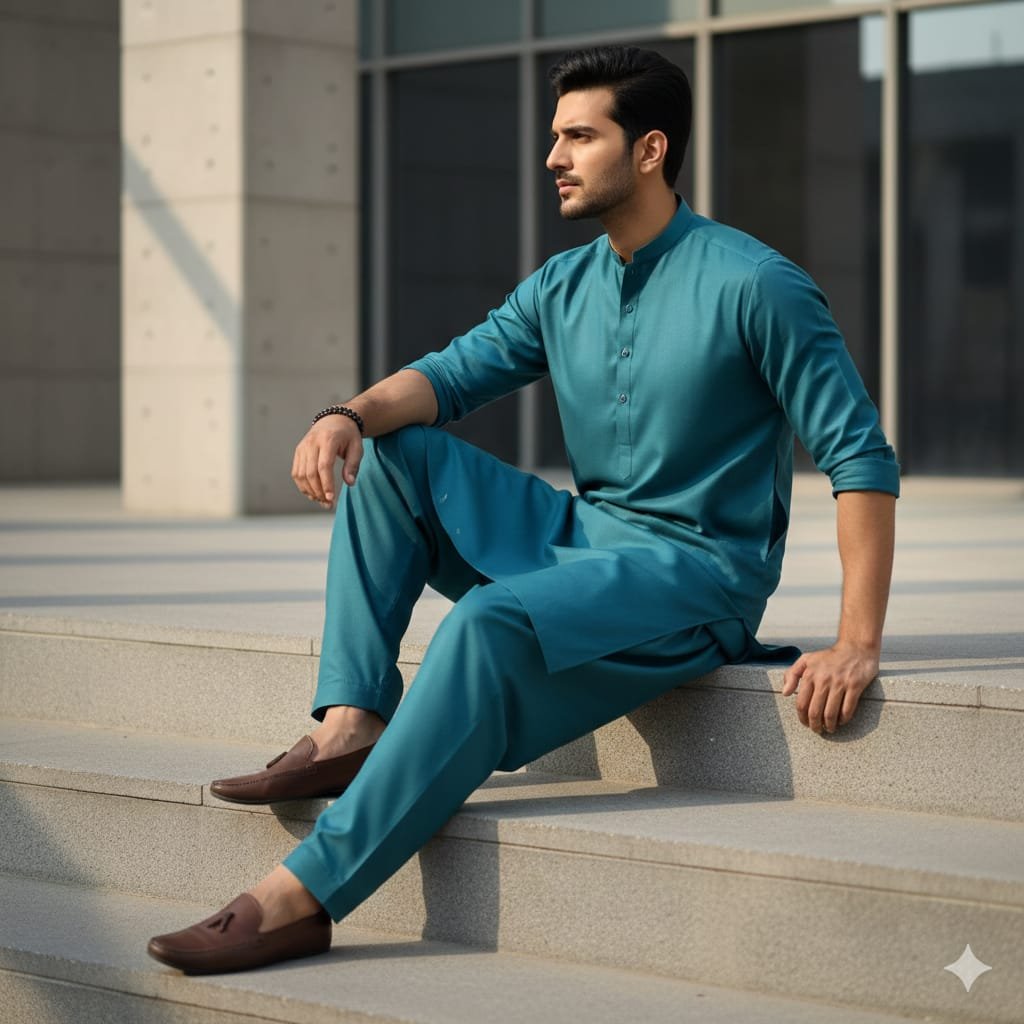 Men’s Wash & Wear Suit –Azure - Image 2